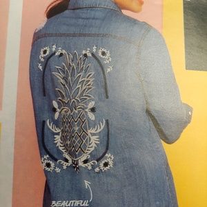 Pineapple blue Jean shirt